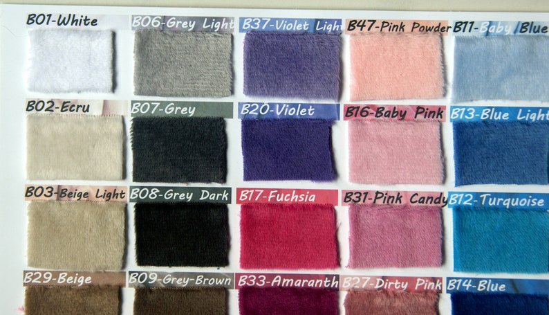 NEW COLORS Minky fabric, ultra soft cuddly velboa microfiber smooth fabric, 49 colors to your choice. zdjęcie 5