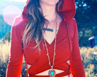 Hooded Wrap Top