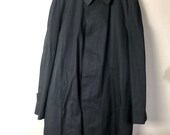 Vintage GREAT DANE Charcoal Glen Plaid Koratron Year Round Coat MackIntosh Raincoat Topcoat Trenchcoat Zip Out Liner Approximately Size 42