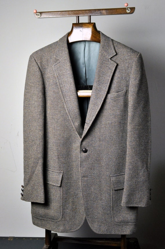 MAVEST vintage pour la COOP marronbleuTan Boxweave Tweed Manteaux homme Autre Marque Manteau Mavest vintage 60's en