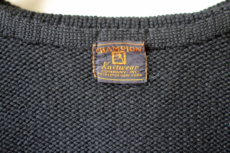 Vintage 1930s/1940s CHAMPION KNITWEAR Black Wool Circle Knit | Etsy