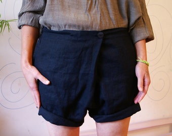 Linen Shorts black shorts casual shorts sizes 36-50 size