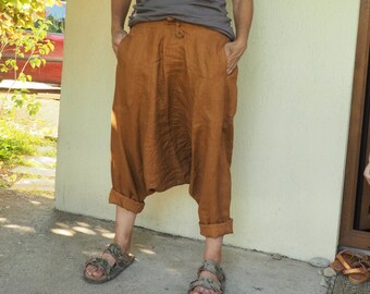 Linen trousers /Linen pants/harem pants/loose fit pants/ Sizes S-L