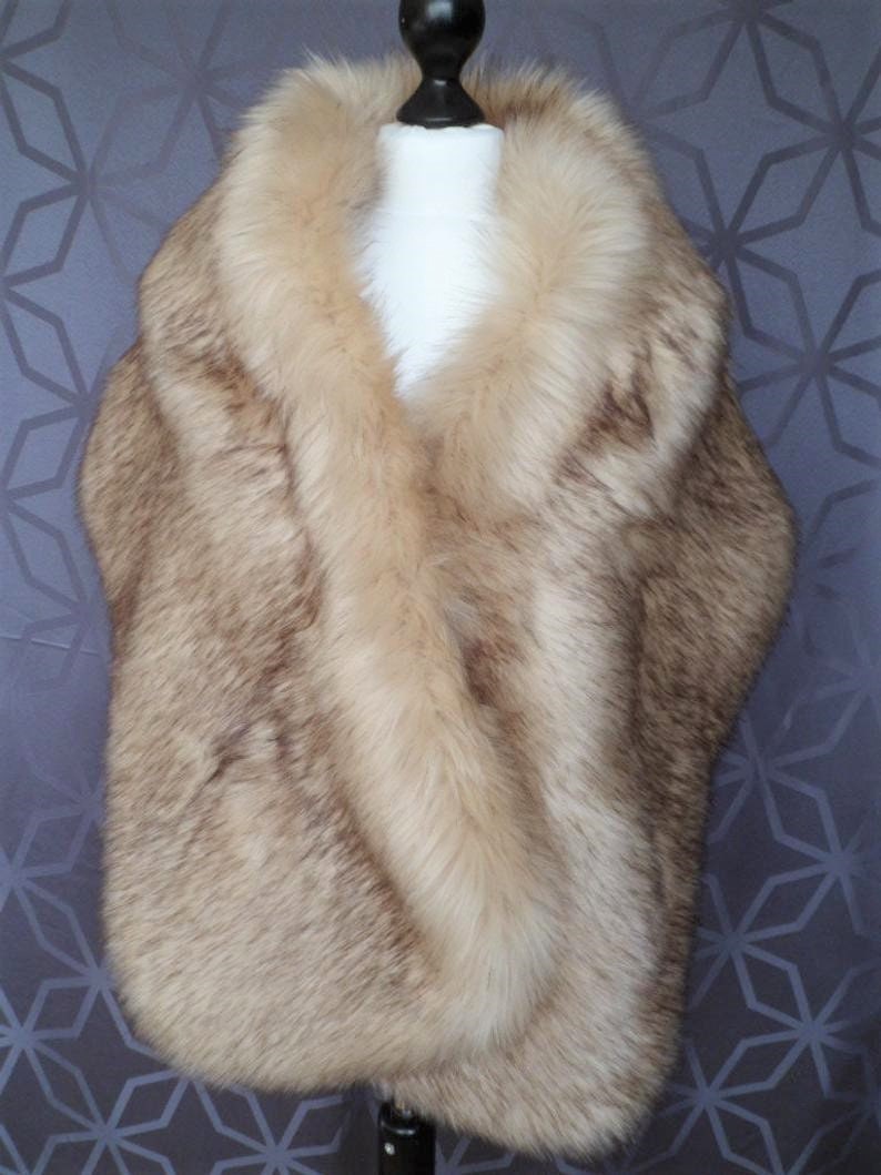 champagne fur shawl