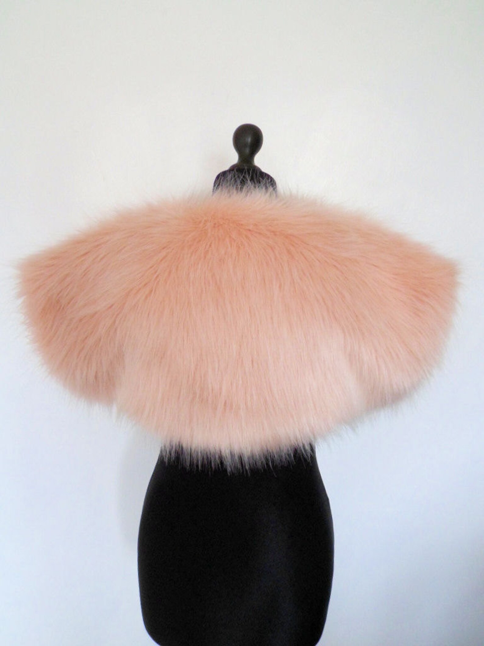 blush pink faux fur shawl