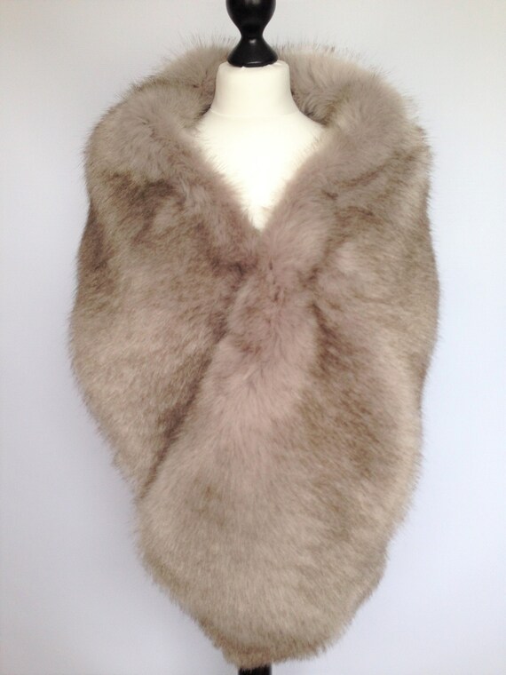 silver grey fur wrap