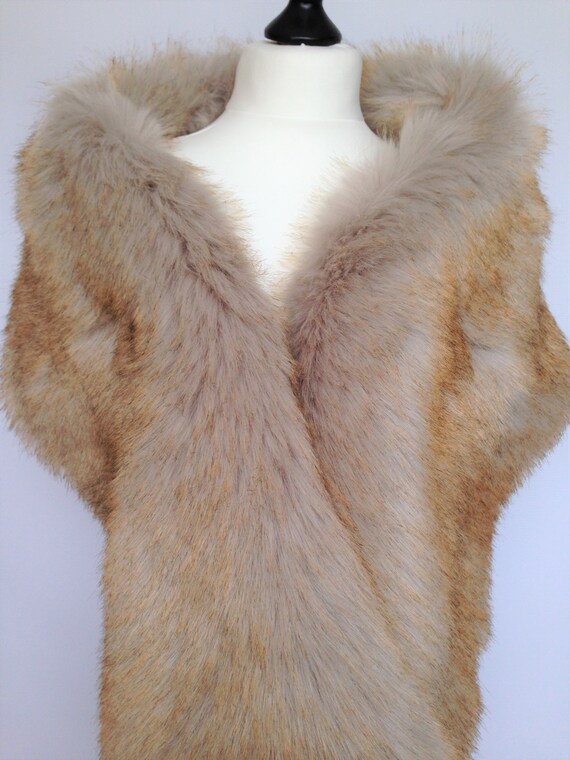 gold fur shawl