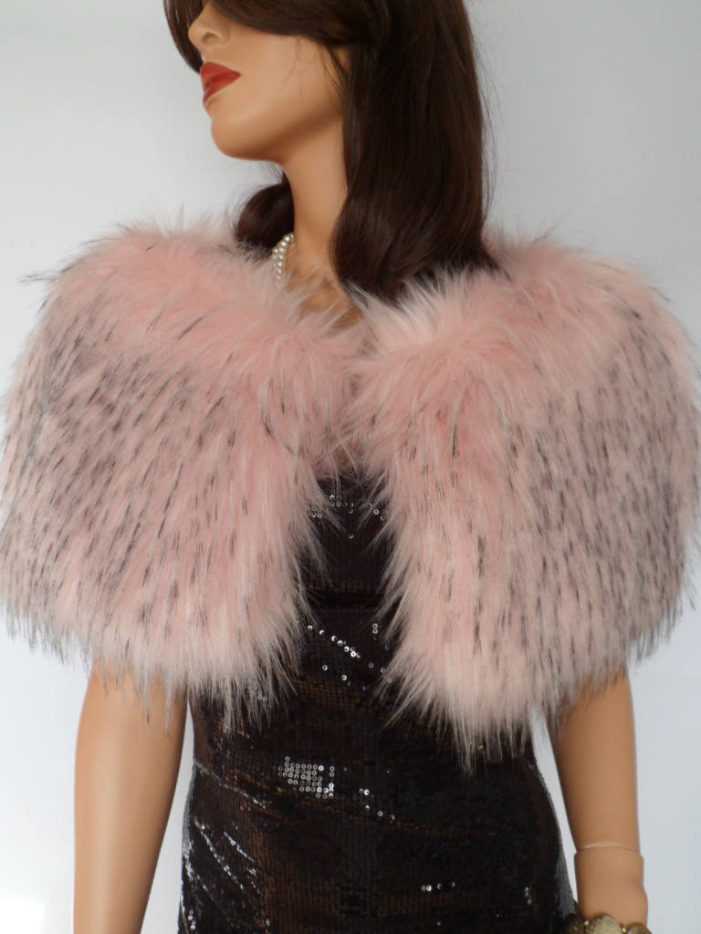 pink fur shawl