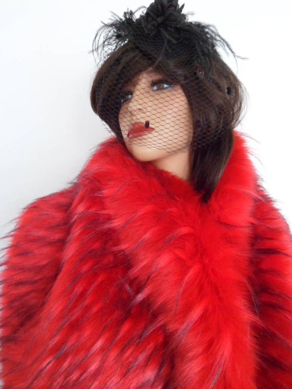 red fur wrap