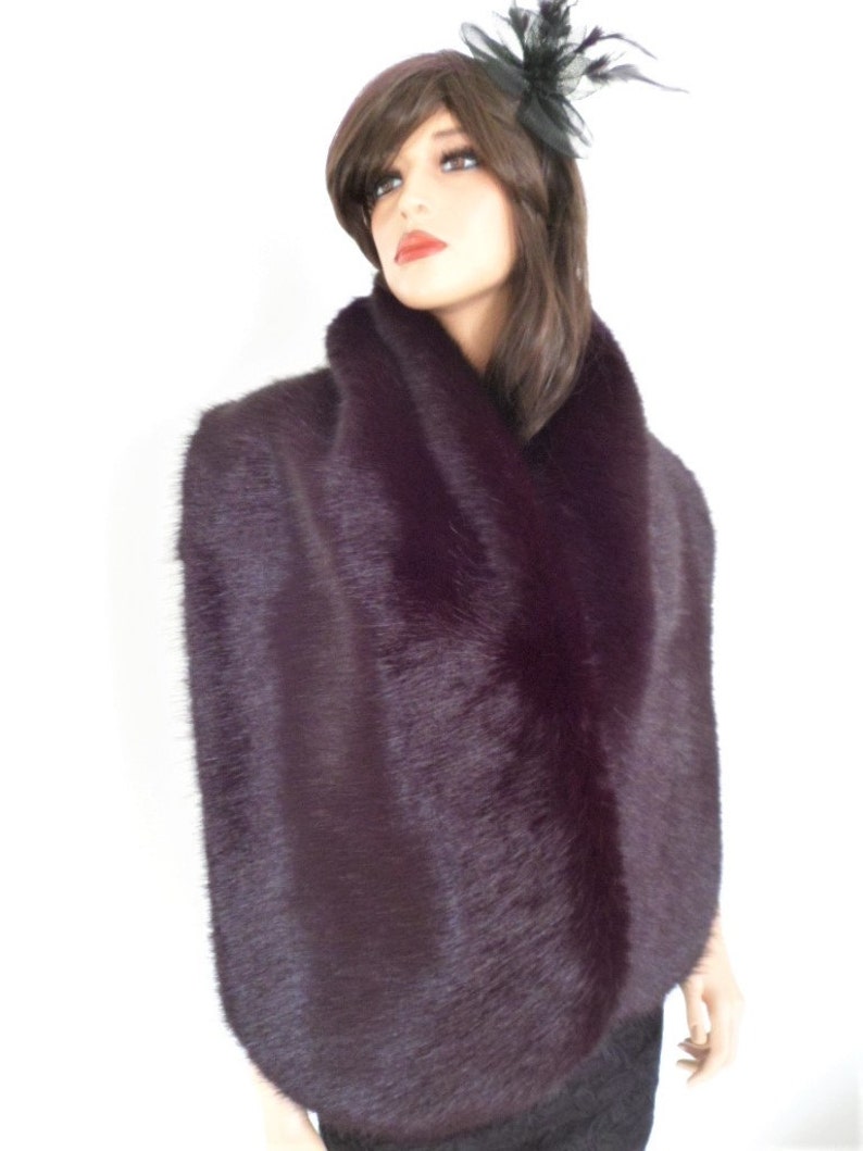 Black fur stole faux fur wrap fake fur shrug shawl mink Etsy