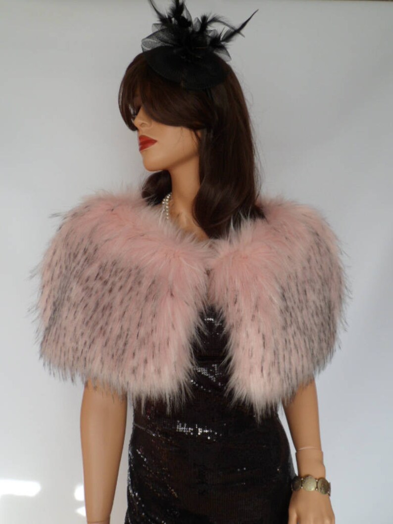 pink fur shawl
