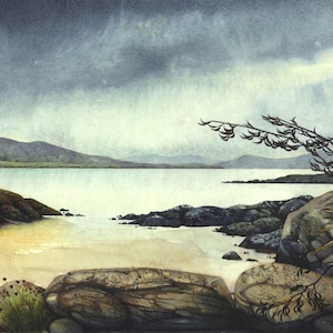 Kerry coastline Archival print Ring of Kerry Ireland 10.5 x 6 Watercolour print Irish landscape From a painting by Helen Lush image 1