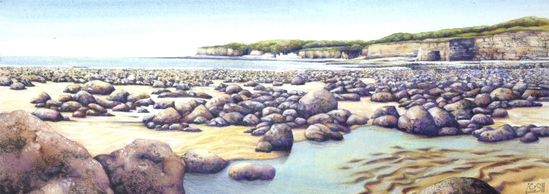 アート:“芸術”が終わった後の“アート” ウェールズ海岸のオリジナル絵画 | 水彩風景画 | 16
