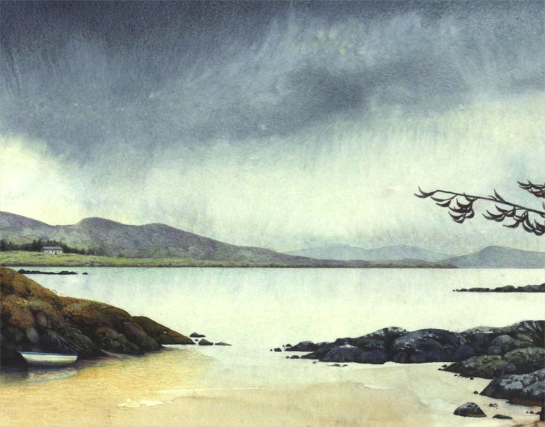 Kerry coastline Archival print Ring of Kerry Ireland 10.5 x 6 Watercolour print Irish landscape From a painting by Helen Lush image 3