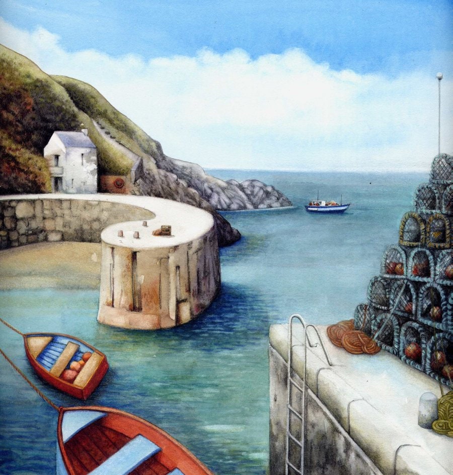 Porthgain Harbour Archival Fine Art Print Welsh Coast Etsy