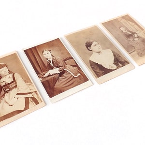 Sepia-Tone Cartes De Visite Portraits of a Victorian Women – Set of Four