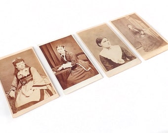 Sepia-Tone Cartes De Visite Portraits of a Victorian Women – Set of Four