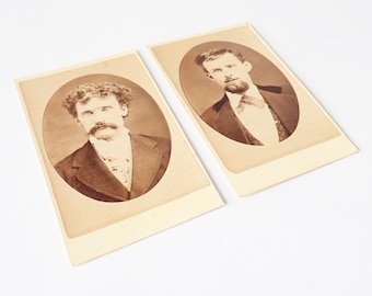 Sepia-Tone Cartes De Visite Portraits of a Victorian Gentlemen – Set of Two