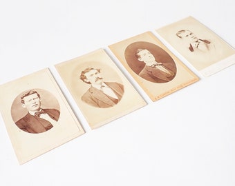 Sepia-Tone Cartes De Visite Portraits of a Victorian Gentlemen – Set of Four