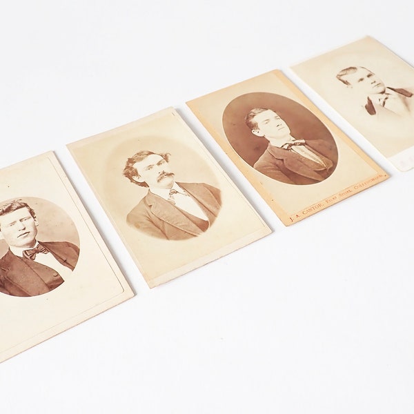 Sepia-Tone Cartes De Visite Portraits of a Victorian Gentlemen – Set of Four