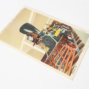 Carte postale colorée à la main du moteur historique « Texas » de 1941