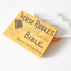1938 vintage 'Verse Riddles from The Bible' jeu de cartes