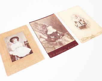 Victorian Sepia-Tone Baby Portrait Cabinet Cards – Set of Three