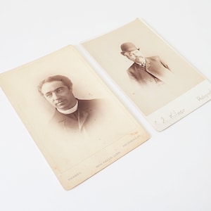 Cartes pour armoire sépia Portraits d'hommes victoriens – Lot de deux