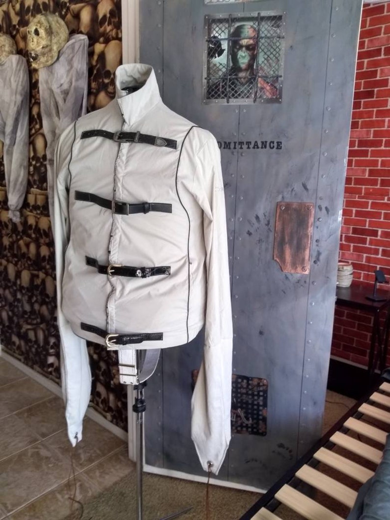 Straight jacket Halloween prop insane asylum costume Etsy