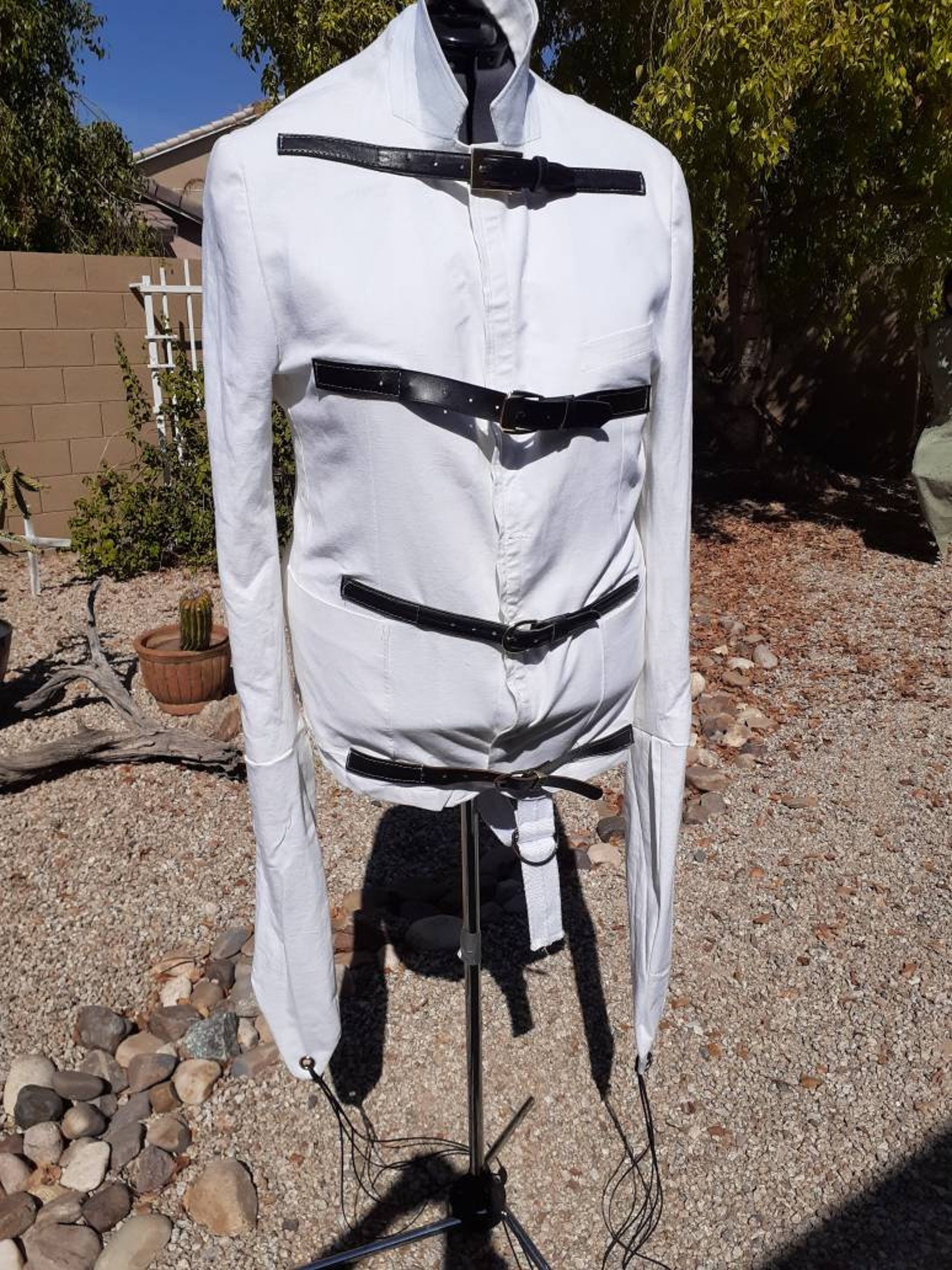 Straight jacket Halloween prop insane asylum costume Etsy