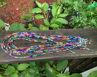 Eye glass holder chain/glasses/eye glasses/strap/glasses chain/beaded spectacle holder/eyeglass necklace/lanyard/eyeglass lanyard/Rainbow