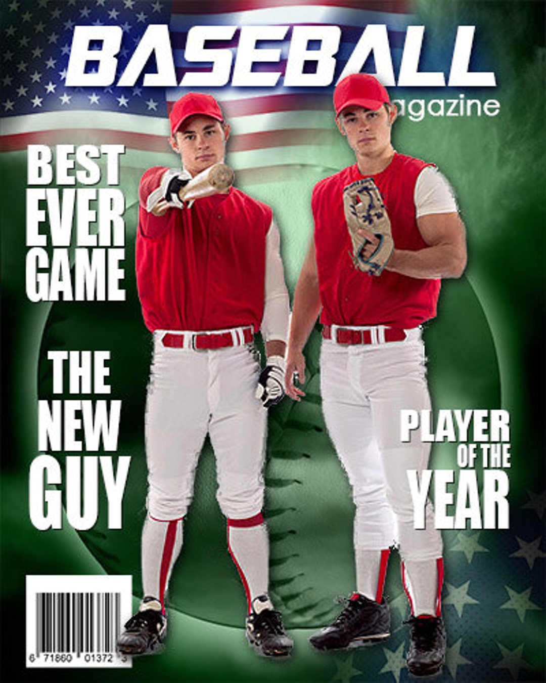 Baseball Magazine Cover Template Etsy