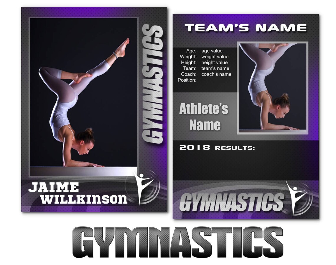 Gymnastics Cards Templates | Etsy