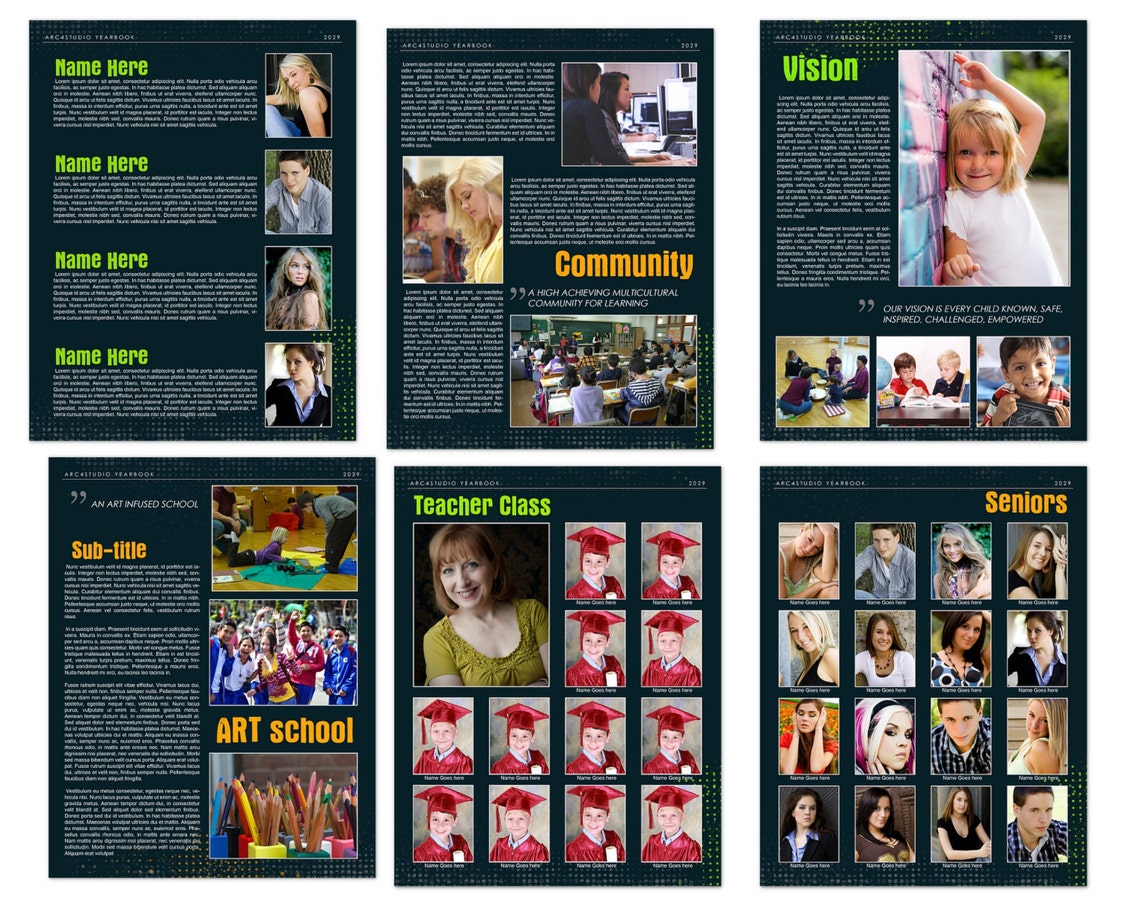 Yearbook Custom Templates Etsy