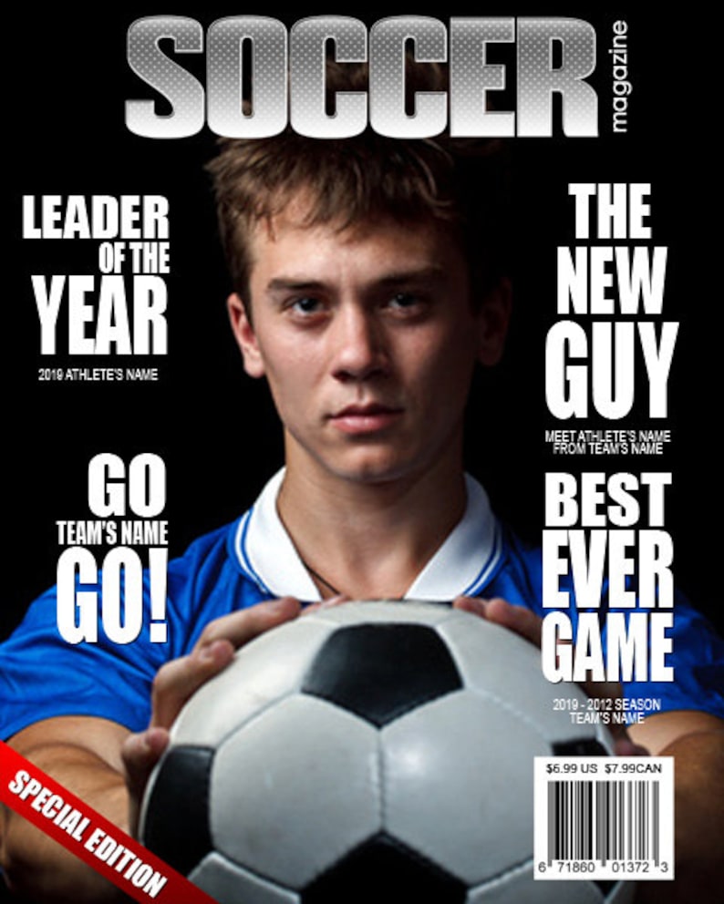 Soccer Magazine Cover Templates Etsy