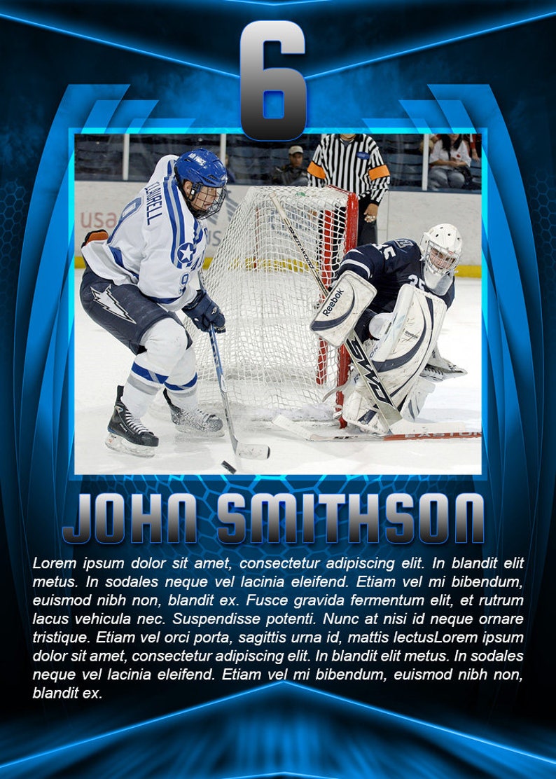 Hockey Heroes Cards Templates Etsy