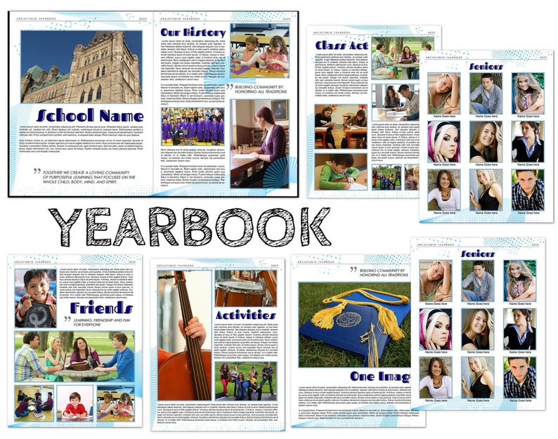 Yearbook modern Templates Etsy