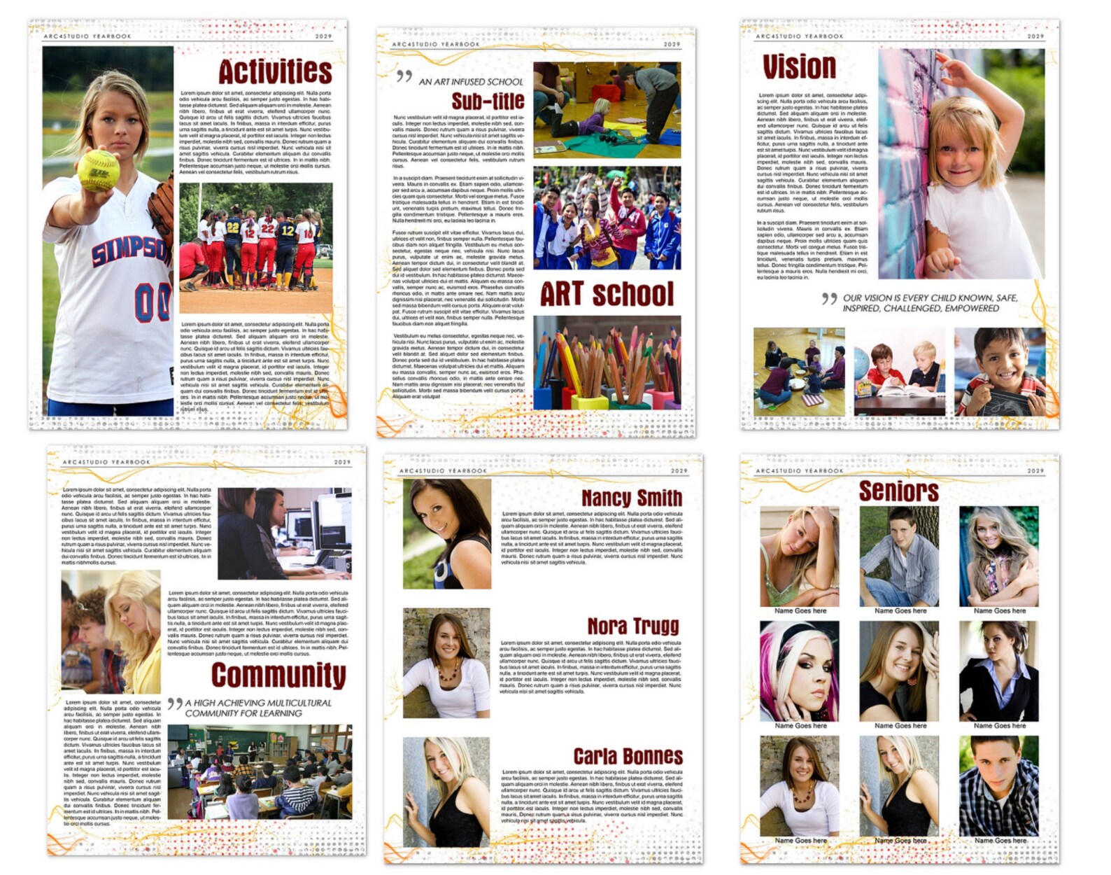 Yearbook contemporary Templates Etsy