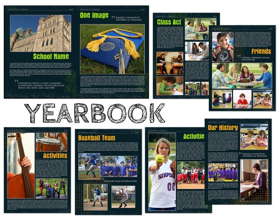 Yearbook Custom Templates | Etsy