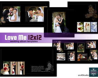 Wedding Album Templates as PSD layered files, ready to use in Canva, easy to customize and edit, modern design