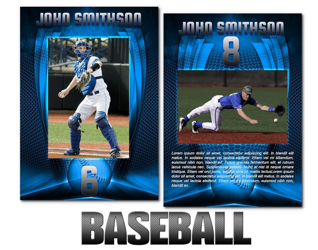 Baseball heroes Cards Templates Etsy