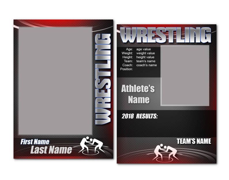 Wrestling Cards Templates Etsy