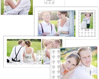 Wedding Album Templates as PSD layered files, ready to use in Canva, easy to customize and edit, modern design