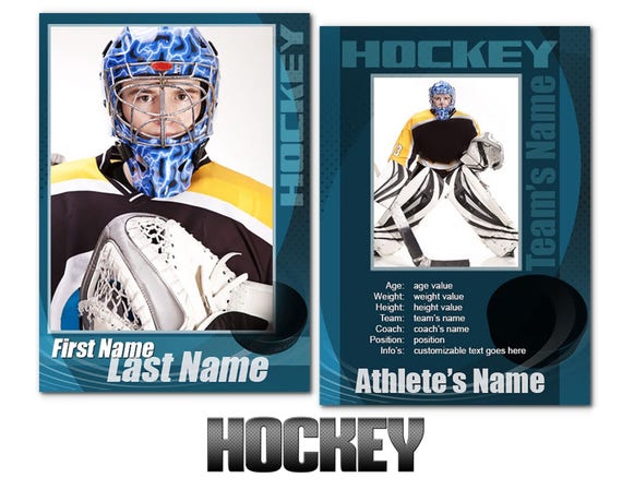 Hockey Impact Cards Templates Etsy Canada