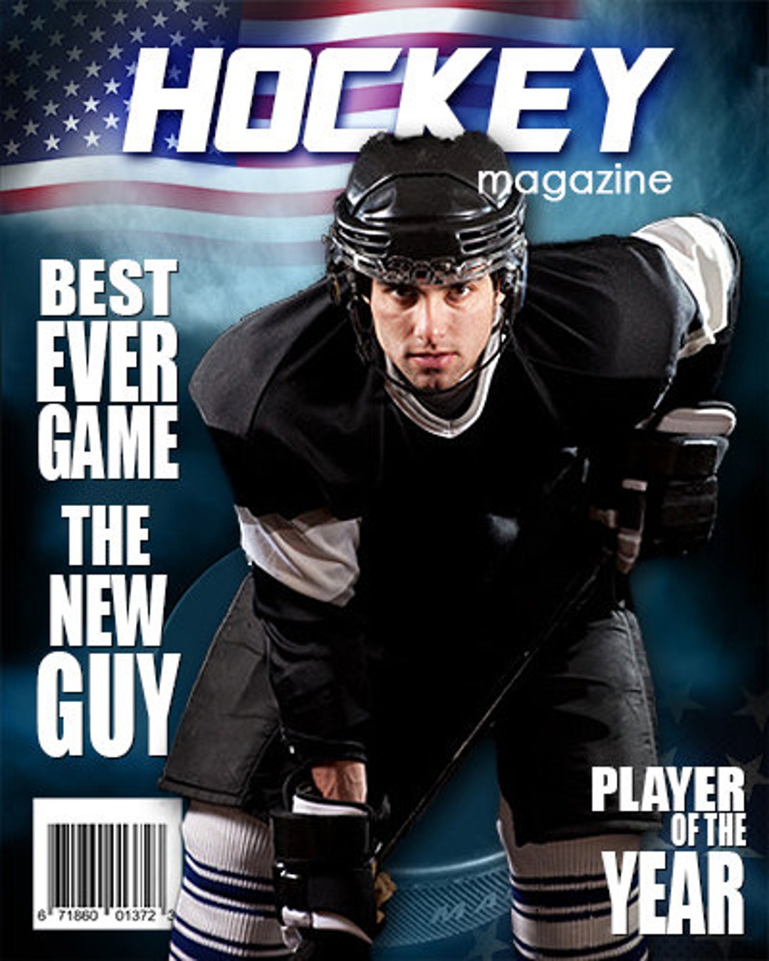 Hockey Magazine Cover Template Etsy