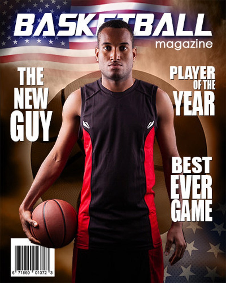Basketball Magazine Cover Template Etsy UK