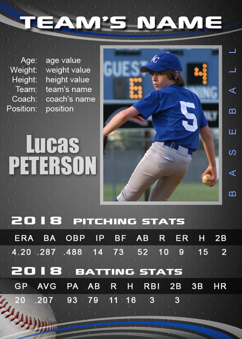 Baseball Card Stats Template