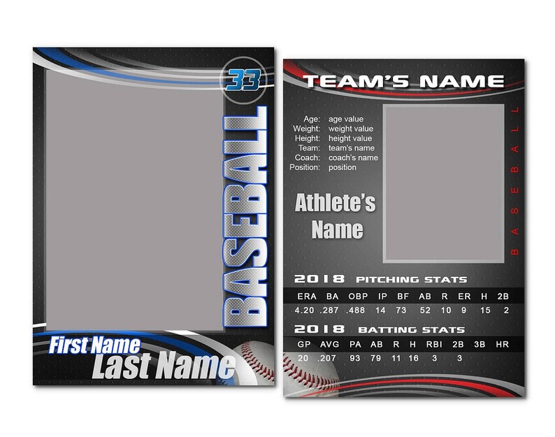 Baseball Graphite Cards Templates image 2