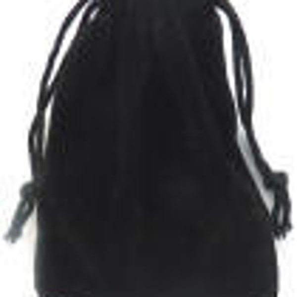 6 PC BLACK Velvet Bags 4 x 5 Drawstring Pouches for Stones, Trinkets, Jewelry, Gifts