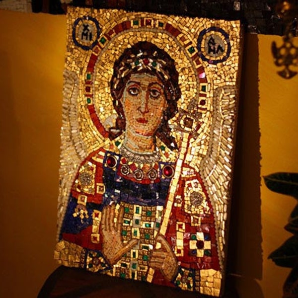 Mosaic Icon - Archangel Michael - byzantine